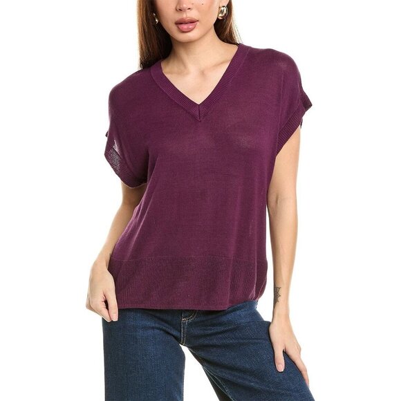 Vince Camuto womens Dropped-Shoulder Top, Size M Pink MSRP $89 - Picture 1 of 3